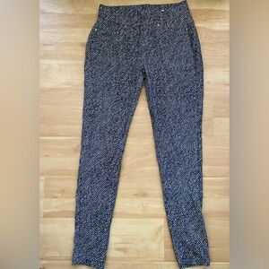 Michael Kors Women's Black and White Pull On Pants Leggings Gold Detail S